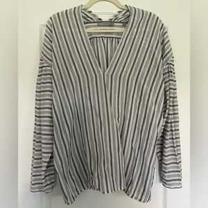 Vince Striped Cotton Blouse